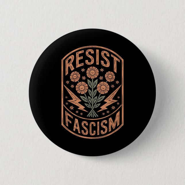 Resist Fascism Protest Trump Anti Trump _5  6 Cm Round Badge (Front)