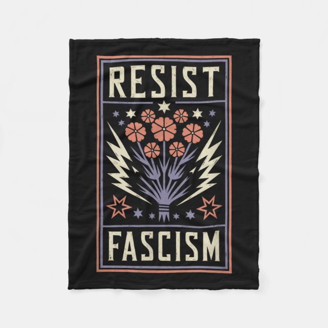 Resist Fascism Protest Trump Anti Trump _6  Fleece Blanket (Front)