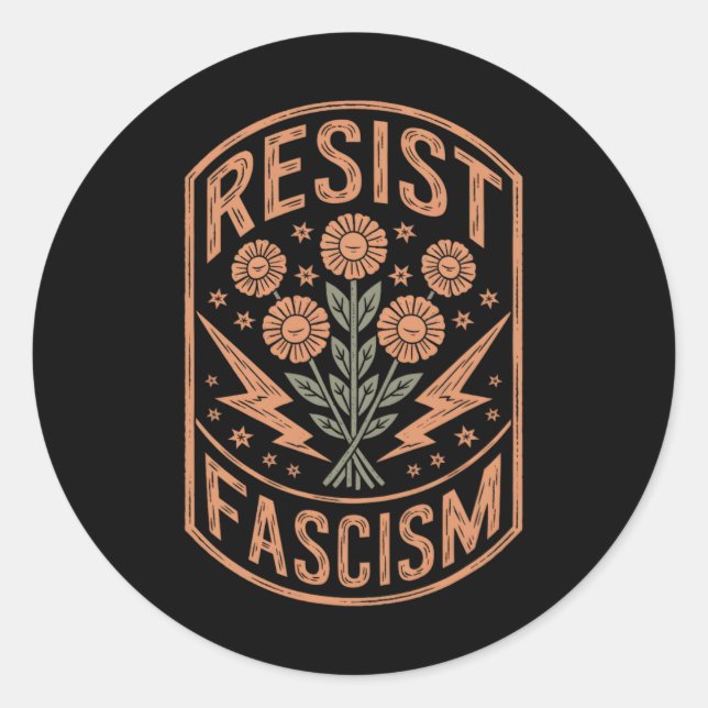 Resist Fascism Protest Trump Anti Trump 9  Classic Round Sticker (Front)