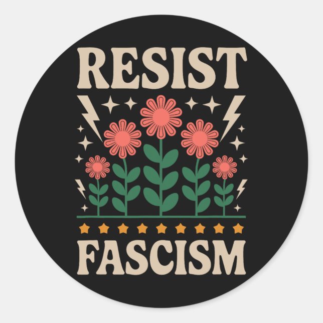 Resist Fascism Protest Trump Anti Trump  Classic Round Sticker (Front)