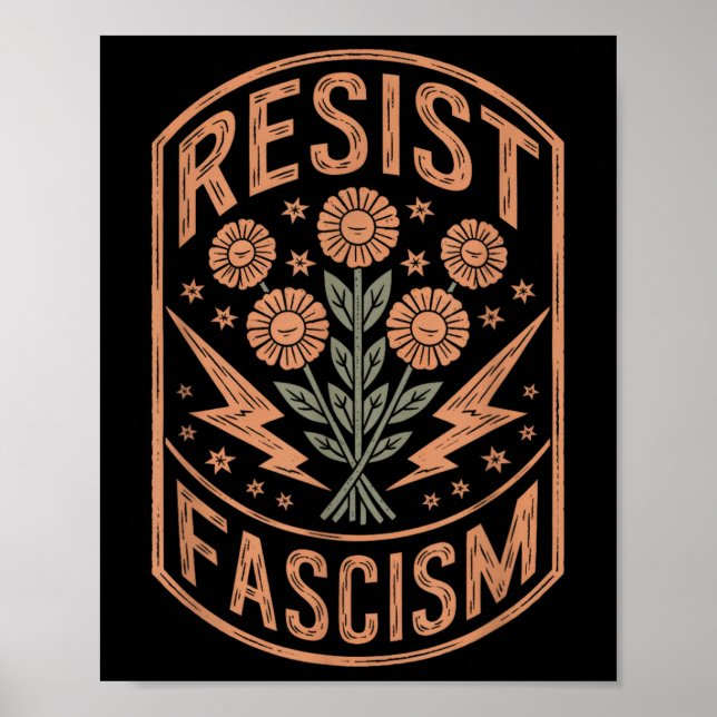 Resist Fascism Protest Trump Anti Trump  Poster (Front)