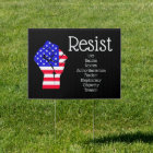 Resist Fist American Flag Democrat Anti Trump Sign