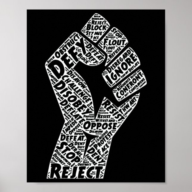 #resist Fist Anti Trump Impeach Trump  Poster (Front)