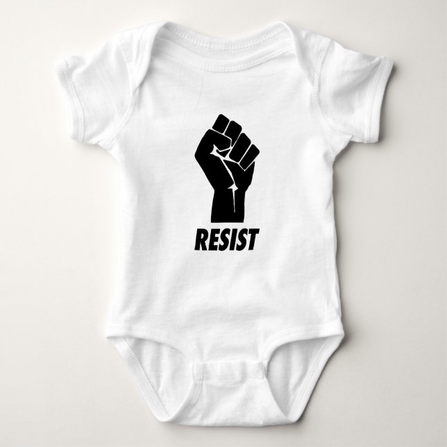 resist fist baby bodysuit (Front)