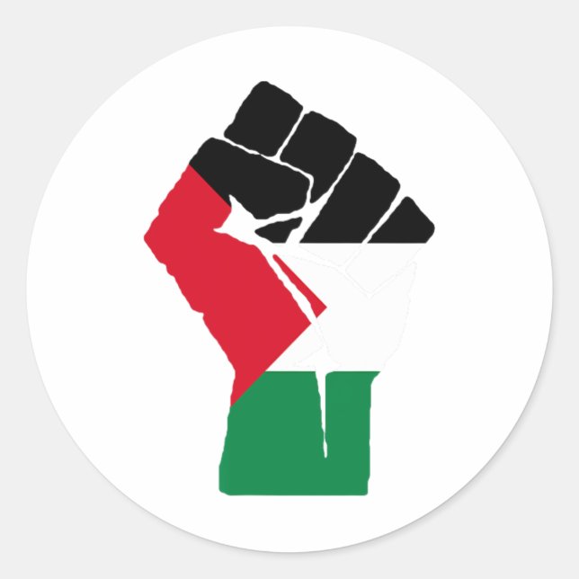 Resist Fist Palestinian Flag - Free Palestine 1  Classic Round Sticker (Front)