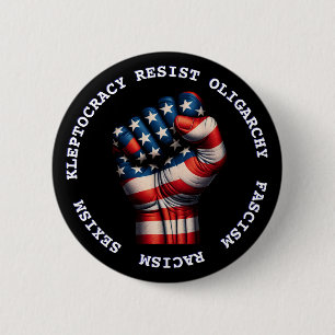 Resist Fist Political Democrat Anti Trump  6 Cm Round Badge