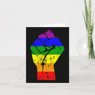 Resist Fist Rainbow Flag Gay Pride Card