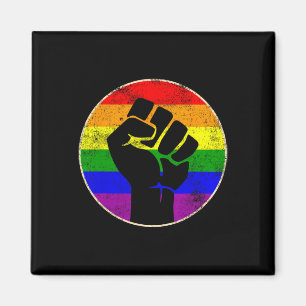 Resist Fist Rainbow Lesbian Gay Lgbt Strength Powe Magnet