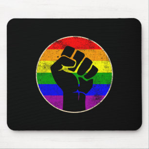 Resist Fist Rainbow Lesbian Gay Lgbt Strength Powe Mouse Mat