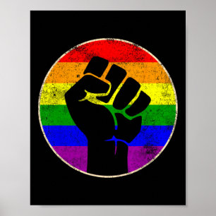 Resist Fist Rainbow Lesbian Gay Lgbt Strength Powe Poster