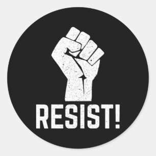 Resist Fist Resistance Vintage  Classic Round Sticker