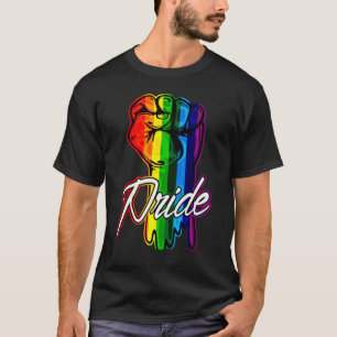 Resist Fist Retro Rainbow Hand Gay Lgbt Pride Supp T-Shirt