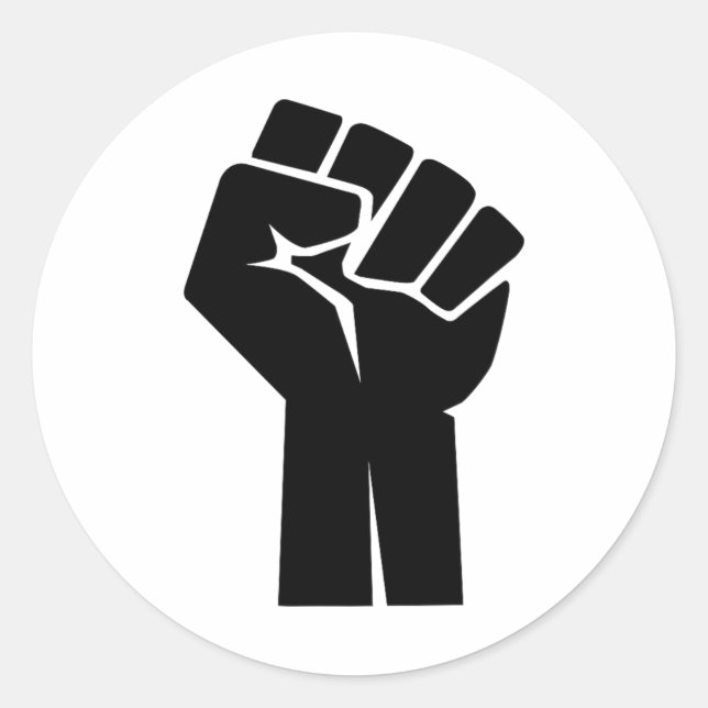 Resist Fist Rise Up Expression Stand Together  Classic Round Sticker (Front)