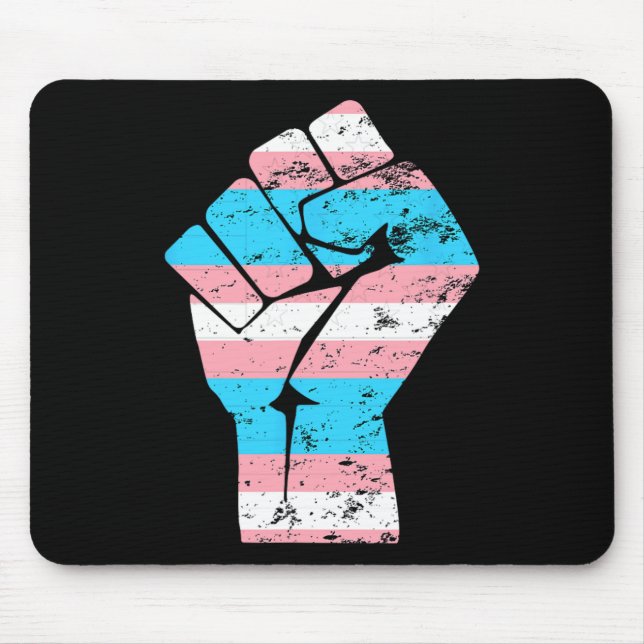 Resist Fist Transgender Flag Trans Pride  Mouse Mat (Front)