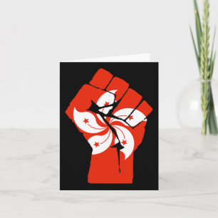 Resist Fist With Hong Kong Flag  Card