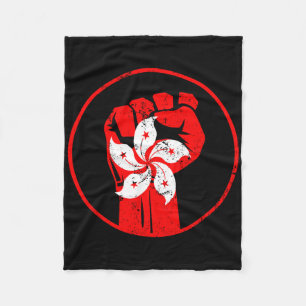Resist Fist With Hong Kong Flag Gifts For Men Wome Fleece Blanket