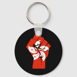 Resist Fist With Hong Kong Flag Key Ring