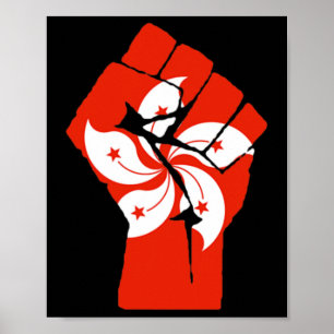 Resist Fist With Hong Kong Flag  Poster