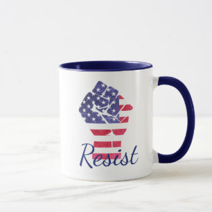 Resist FistAmerican Flag Democrat Anti Trump Mug