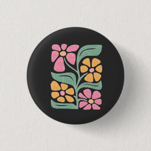 RESIST Floral Anti Trump Political Protest  3 Cm Round Badge