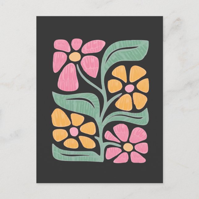 RESIST Floral Anti Trump Political Protest  Announcement Postcard (Front)