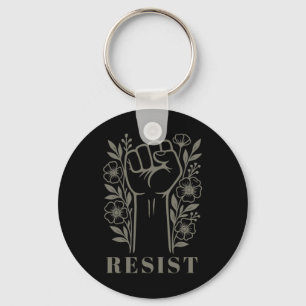 Resist Floral Anti-trump Political Protest Anti Tr Key Ring