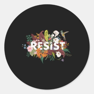 Resist Floral Anti Trump Political Protest  Classic Round Sticker