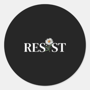 Resist Floral Anti Trump Political Protest Classic Round Sticker