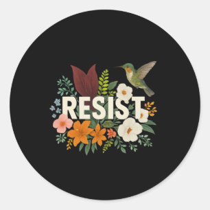 Resist Floral Anti Trump Political Protest Classic Round Sticker