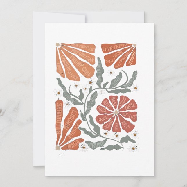 RESIST Floral Anti Trump Political Protest Holiday Card (Front)