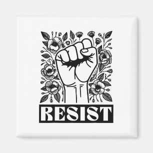 Resist Floral Anti Trump Political Protest Liberal Magnet