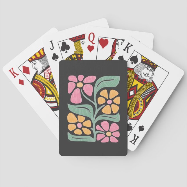 RESIST Floral Anti Trump Political Protest  Playing Cards (Back)