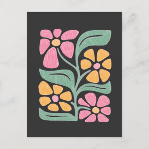 RESIST Floral Anti Trump Political Protest Postcard