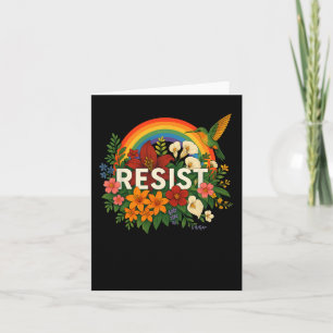 Resist Floral Anti Trump Political Protest Pride M Card