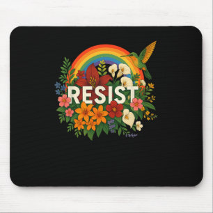 Resist Floral Anti Trump Political Protest Pride M Mouse Mat