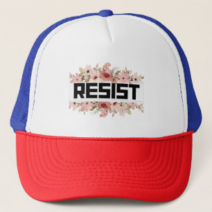 RESIST Floral Anti Trump Political Protest Trucker Hat