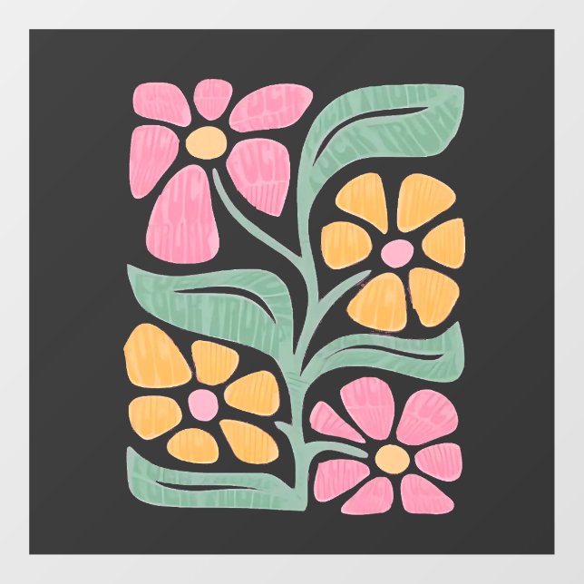 RESIST Floral Anti Trump Political Protest  Window Cling (Sheet)