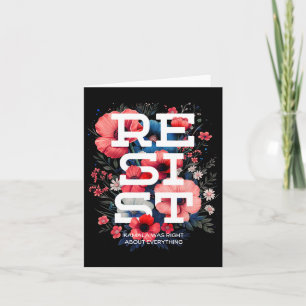 Resist Floral Boho  Card