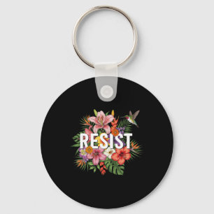 Resist Floral Feminist Men Women Key Ring