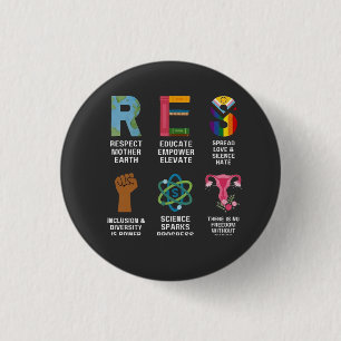 Resist Floral LGBTQ Rights Trans Equality  3 Cm Round Badge