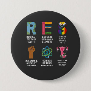 Resist Floral LGBTQ Rights Trans Equality  7.5 Cm Round Badge