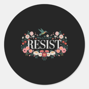 Resist Floral Protest Trump Anti Trump 2 Classic Round Sticker
