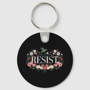 Resist Floral Protest Trump Anti Trump _3 Key Ring