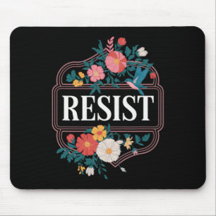 Resist Floral Protest Trump Anti Trump 4 Mouse Mat