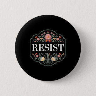 Resist Floral Protest Trump Anti Trump 6 Cm Round Badge