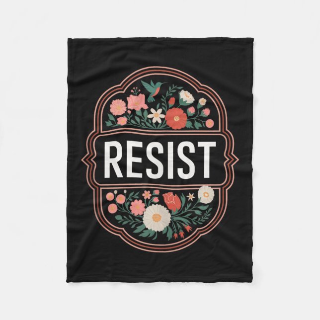 Resist Floral Protest Trump Anti Trump Tank Top  Fleece Blanket (Front)