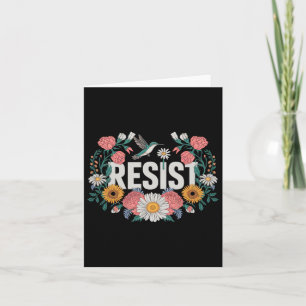 Resist Floral Resistance Activists Feminists Retro Card