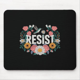 Resist Floral Resistance Activists Feminists Retro Mouse Mat