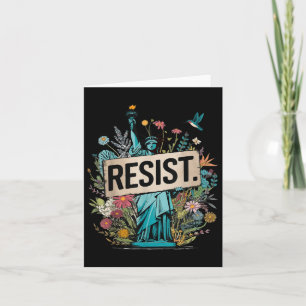 Resist Floral Statue Of Liberty Protest Card