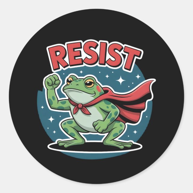 Resist Frog Portland Frog Protest for Men Women Classic Round Sticker (Front)
